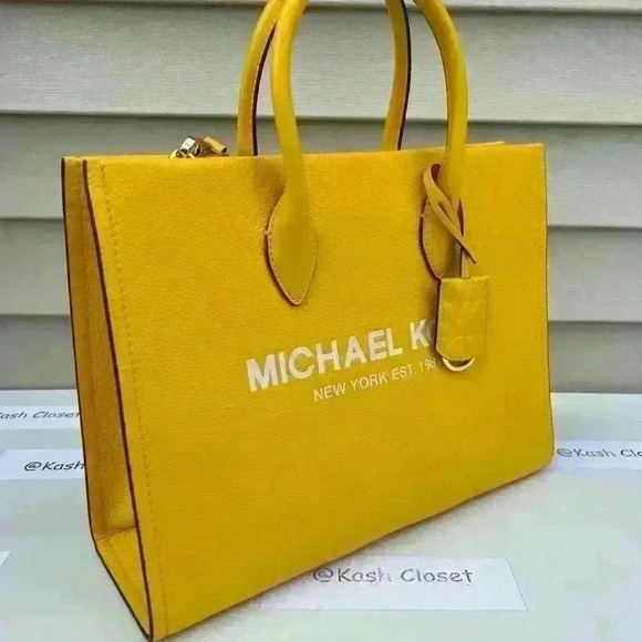 Michael Kors Mirella Tote Bag Medium Pebbled Leather Purse Bag Butter - Picture 2 of 11